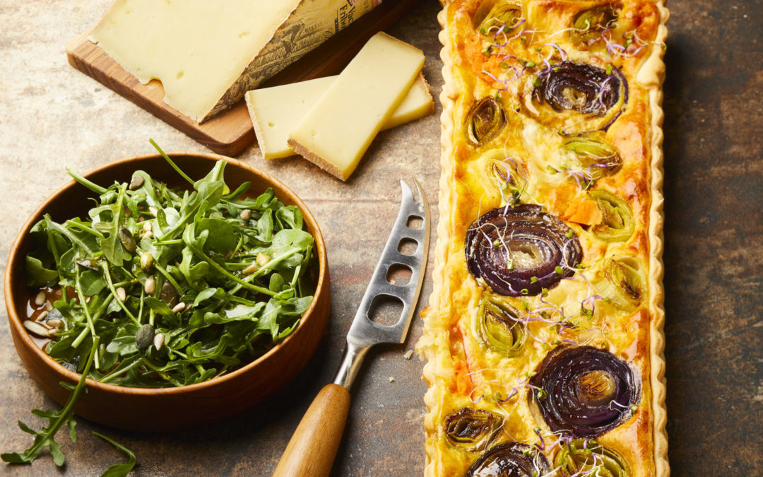 Lauch-Kürbis-Quiche mit roten Zwiebeln und Vacherin Fribourgeois AOP